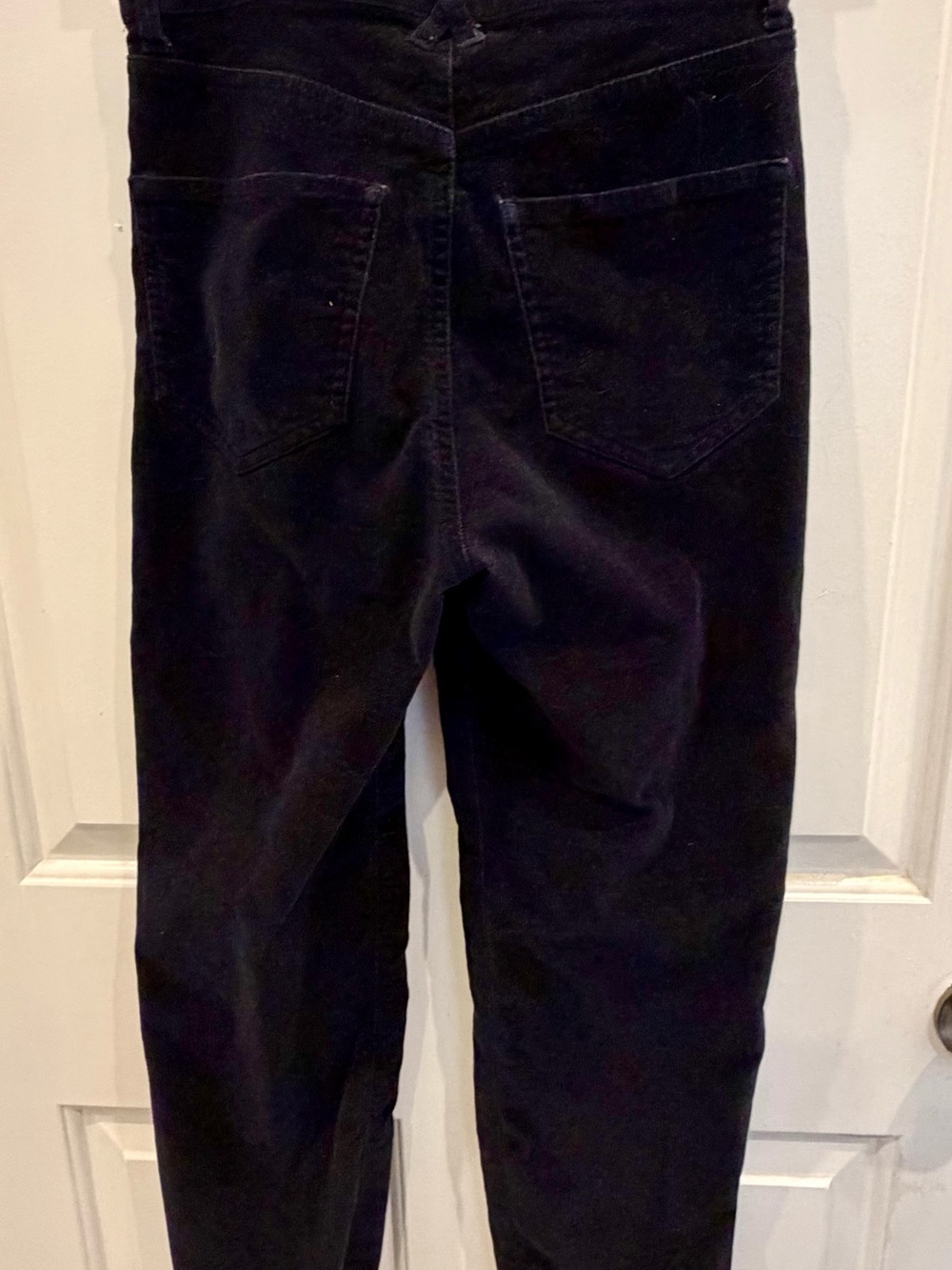 Express Black Velvet/Velour Straight Leg Jeans Size 0 High Rise